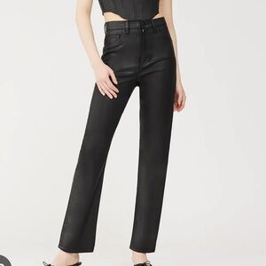 dl1961 emilie straight ultra high rise vintage black coated, sz 31, NWT